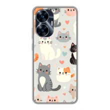Чехол с рисунком кот на Realme C55 (Коллаж котов)