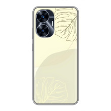 Чохол квітковий дизайн для Realme C55 – Зелений фон