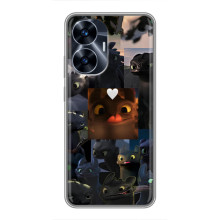 Чехол как приручить дракона на Realme C55 – Дракон коллаж