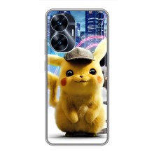Чехол с Пикачу на Realme C55 (Пикачу в городе)
