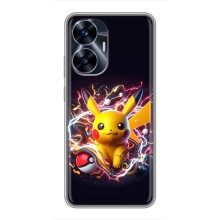 Чехол с Пикачу на Realme C55 (Пикачу с мячом)