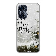 Новогодние, Праздничные Чехлы для Realme C55 - 2024 год (Let it snow)