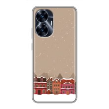 Новогодние, Праздничные Чехлы для Realme C55 - 2024 год (Зимний город)