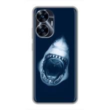 Силиконовый бампер с картинкой животных для Realme C55 (Пасть Акулы)