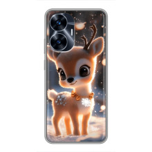 Яркий чехол для Realme C55 с Зимними Оленятами – Оленёнок