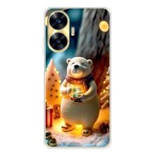 Чехлы на Новый Год Realme C56 – Новогодний ведмеженок