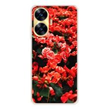 Чехлы с Цветами для Realme C56 (VPrint) (Цветы красные)