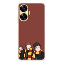 Чехлы с Гарри Поттером для Realme C56 (AlphaPrint) – Гарри с друзьями