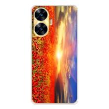 Чехол с картинкой (Стильные) для Реалми С56 - (AlphaPrint) (Поле тюльпанов)