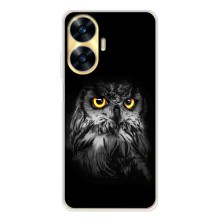 Чехлы с принтом СОВЫ для Realme C56 – Сова на чёрном