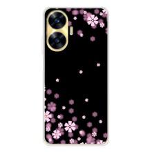 Чохол для Реалмі С56 - з принтом (Дизайнерські) (AlphaPrint) (Квіти маленькі)