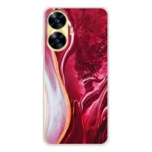 Чохол для Реалмі С56 - з принтом (Дизайнерські) (AlphaPrint) (Мрамор червоний)