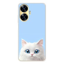 Чехол на тематику: Коты для Realme C56 (Белый кот)