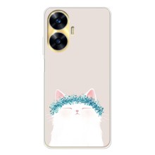 Чехол на тематику: Коты для Realme C56 (Белый котик)