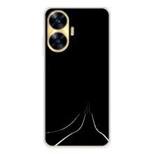 Чехол с картинками на черном фоне для Realme C56 – Дорога