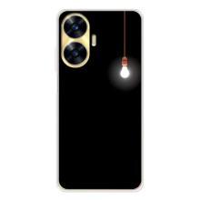 Чехол с картинками на черном фоне для Realme C56 – Лампочка
