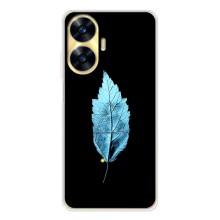 Чехол с картинками на черном фоне для Realme C56 – Листочек