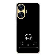 Чехол с картинками на черном фоне для Realme C56 – Плеер