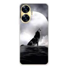 Чехол с Волком на Realme C56 – Волк и луна