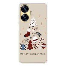 Чехол Санта Клаус для Realme C56 (Merry Christmas)