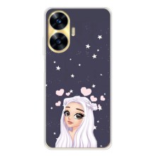 Чехол Стильные девушки на Realme C56 (Девушка и сердечки)