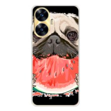 Чехол (ТПУ) Милые собачки для Realme C56 (Смешной Мопс)
