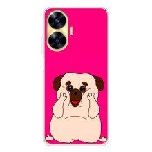 Чехол (ТПУ) Милые собачки для Realme C56 (Веселый Мопсик)