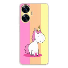 Чехол Unicorn на Realme C56 (Радужный Единорог)