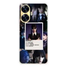 Чехлы Венсдей на Realme C56 Уэнсдей (AlphaPrint) (коллаж Уэнздей)