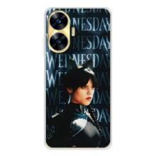 Чехлы Венсдей на Realme C56 Уэнсдей (AlphaPrint) (Уэнздей кошка)