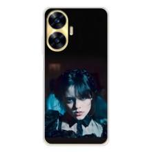 Чехлы Венсдей на Realme C56 Уэнсдей (AlphaPrint) (взгляд Уэнздей)