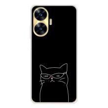 Чехол с рисунком кот на Realme C56