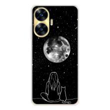 Чехол с рисунком кот на Realme C56