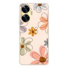 Чохол з квітковим принтом на Реалмі С56 (Кольорові квіти)