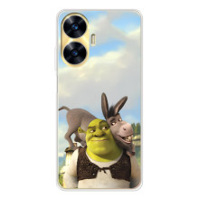 Чехол с мультфильмом Шрек на Realme C56 – Шрек и осел