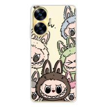 Чехол с Лабубу на Realme C56 – Коллаж Лабубу