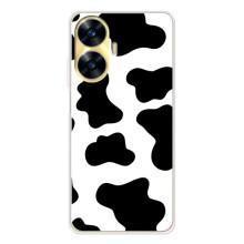 Чохол з принтом корови на Реалмі С56 (Чорний принт)