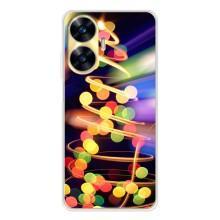 Новогодние Чехлы для Реалми С56 (VPrint) (Елка с гирлянд)