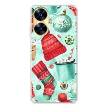 Новогодние Чехлы для Реалми С56 (VPrint) (Одежда НГ)