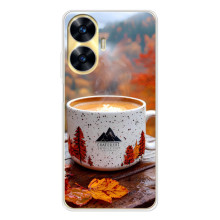 Чехол с уникальным дизайном «Осень с кофе» для Realme C56 – Кофе на природе