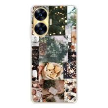 Рождественские, Праздничные Чехлы для Реалми С56 (Рождественский коллаж)