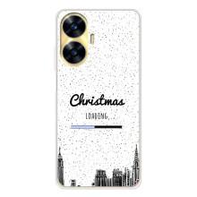 Рождественские, Праздничные Чехлы для Реалми С56 (Рождество загружается)