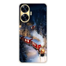 Силиконовый бампер на рождество для Realme C56 – Поезд