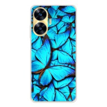Силиконовый бампер с картинкой животных для Realme C56 (Крылья бабочек)