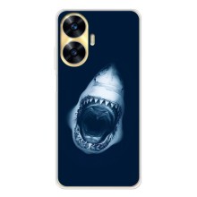 Силиконовый бампер с картинкой животных для Realme C56 (Пасть Акулы)