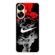 Силиконовый Чехол на Realme C56 с картинкой Nike (Nike дым)
