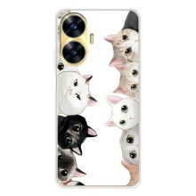 Силиконовый чехол с котиком для Realme C56 (Коты)