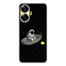 Силіконовый Чохол з принтом "Космонавти" на Realme C56 – Космонавт на рибалці