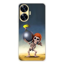 Чехол з героями Клеш Рояль для Realme C56 (Скелет с бомбой)