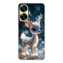 Яркий чехол для Realme C56 с Зимними Оленятами – Блистающий оленёнок